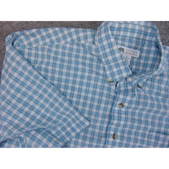Onward‎ Reserve Shirt Mens XL Blue White Plaid - Picture 1 of 8